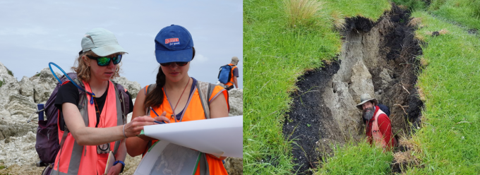 L Dr Camilla Penney with research assistant and R Dr Russ van Dissen both received Marsden Fund grants to study faultline rupture and interconnection. L Dr Camilla Penney with research assistant and R Dr Russ van Dissen both received Marsden Fund grants to study faultline rupture and interconnection.
