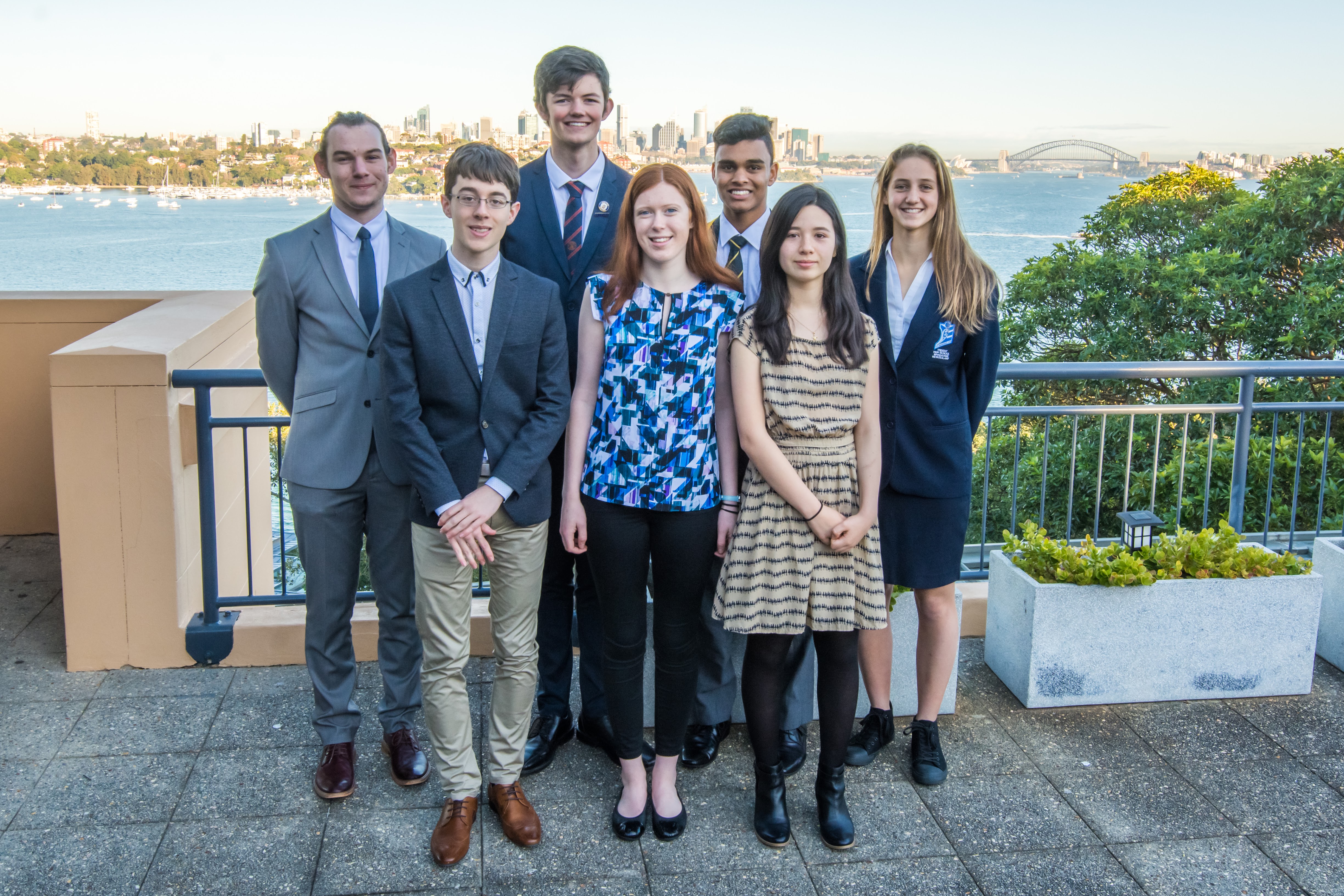 Photo of the seven students