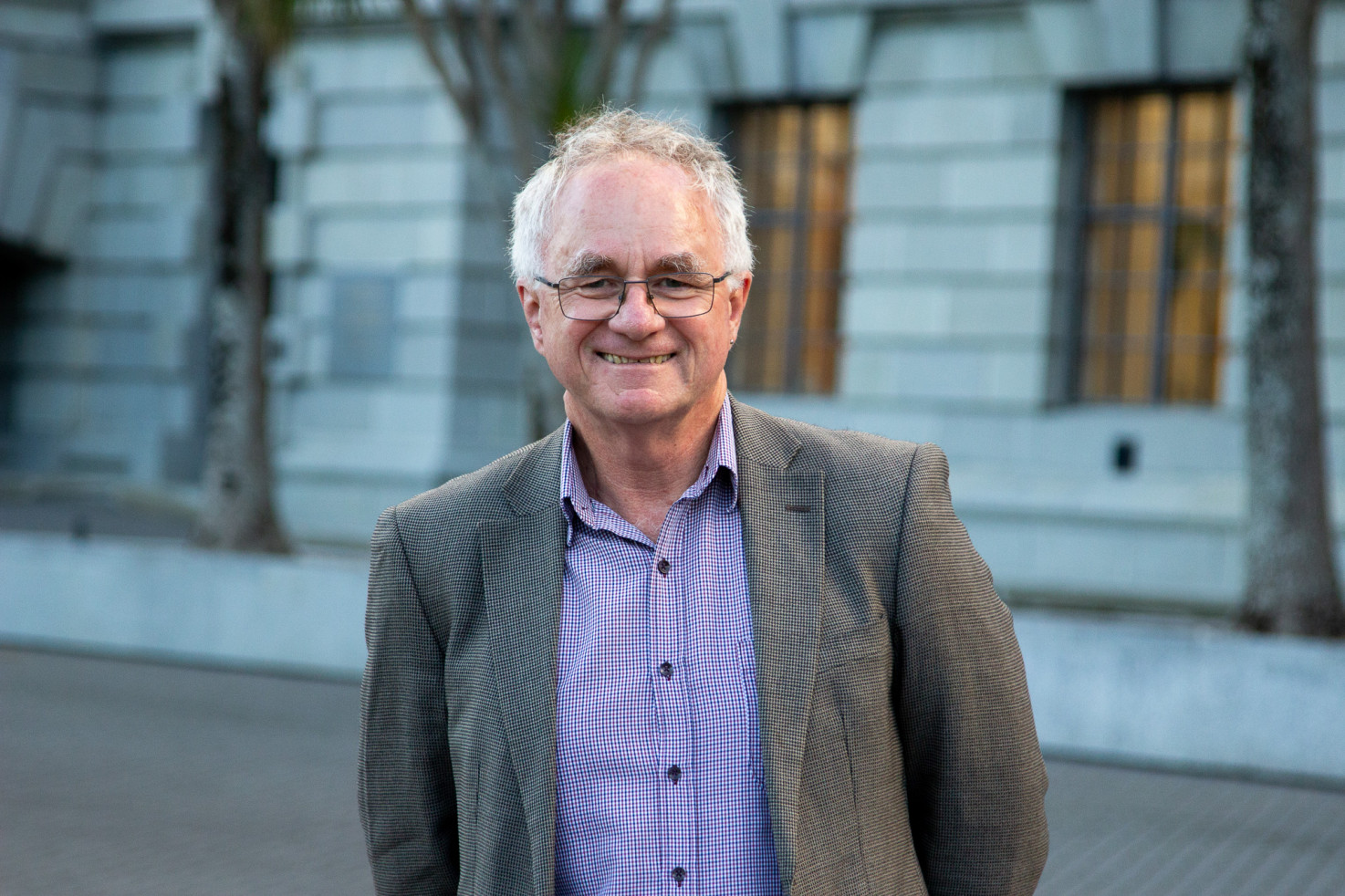 Professor Bruce MacDonald outside Parliament