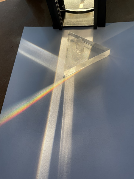 The rainbow A rainbow that is emitted when white light is shone through a prism.