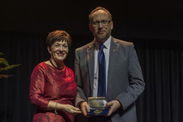 image Colin Wilson presented Rutherford Medal Dame Patsy Reddy c sciencelens Custom