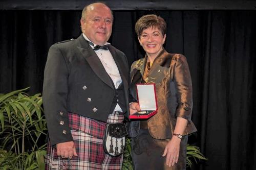 Professor Rod Downey with Governor-General Dame Patsy Reddy